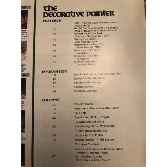 1991 The Decorative Painter Magazine Issue No. 6 Vol. 19 Magnolias Faces Heads - Picture 6 of 9